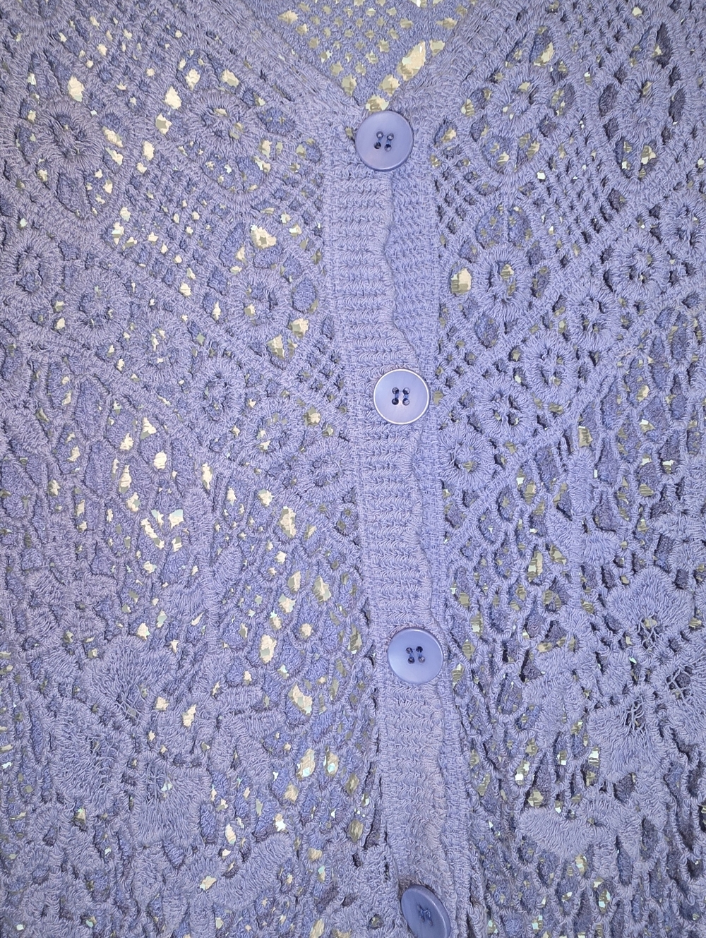 North Style Blue Crochet Sweater Top Vest Short Sleeve 2X - Picture 3 of 8